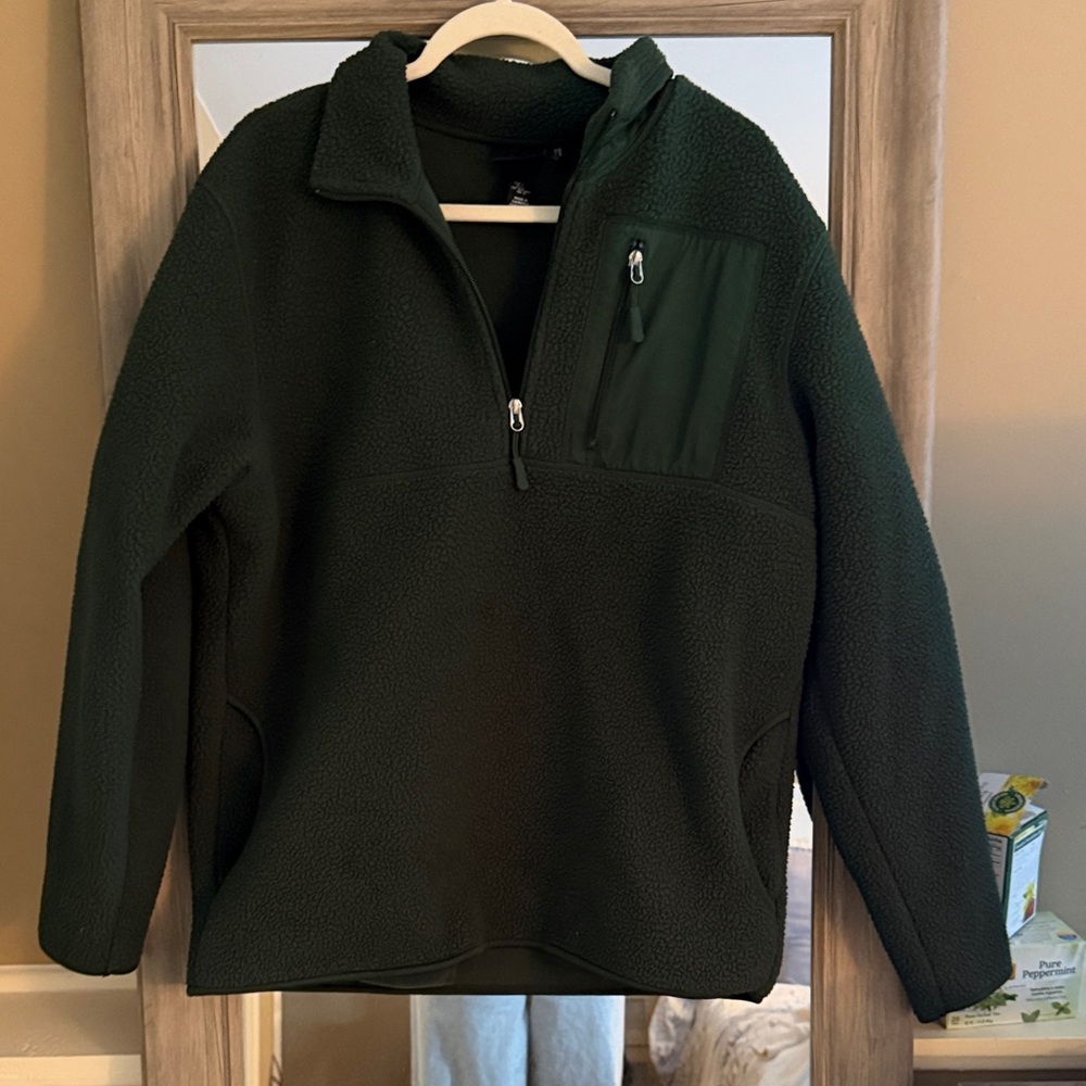 H&M Dark Green Fleece Hoodie